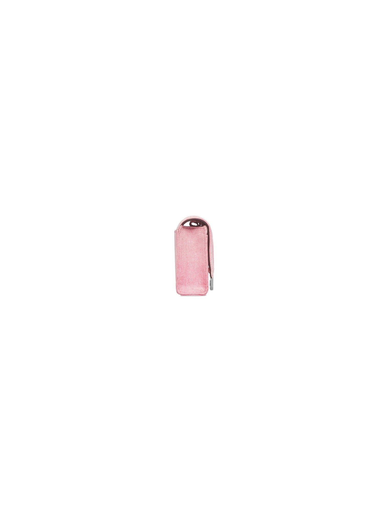 Hourglass butterfly pink Wallet On Chain Denim Print - Butterfly Pink