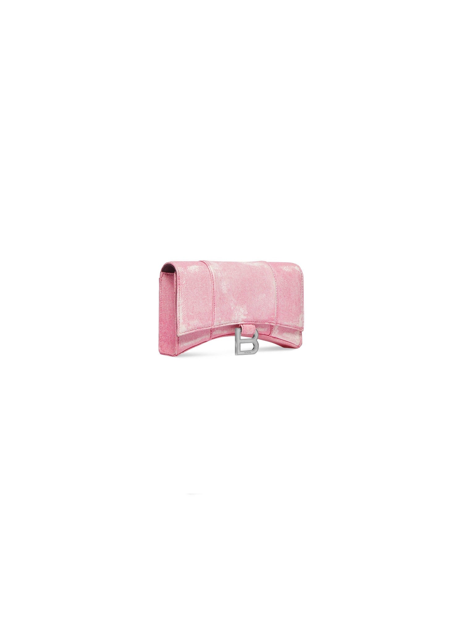 Hourglass butterfly pink Wallet On Chain Denim Print - Butterfly Pink