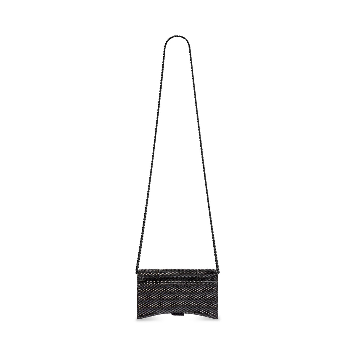 Hourglass Wallet On Chain With Rhinestones - Black
