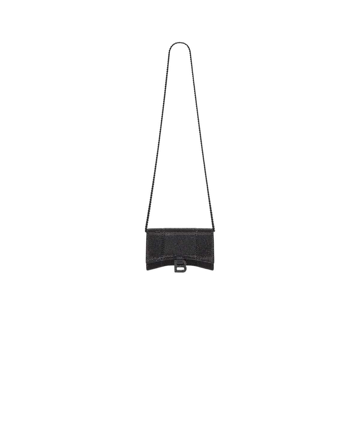 HOURGLASS / Hourglass Wallet On Chain With Rhinestones - Black