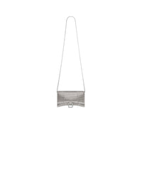 HOURGLASS / Hourglass Wallet On Chain With Rhinestones - Smoke Grey