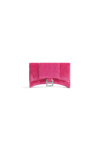 Hourglass bright pink Wallet On Chain Velvet Jersey - Bright Pink