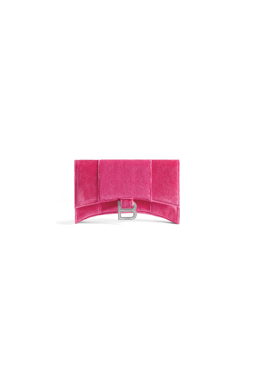 Hourglass bright pink Wallet On Chain Velvet Jersey - Bright Pink