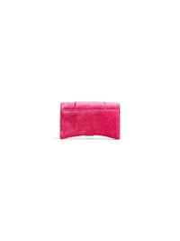 Hourglass bright pink Wallet On Chain Velvet Jersey - Bright Pink