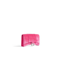 Hourglass bright pink Wallet On Chain Velvet Jersey - Bright Pink