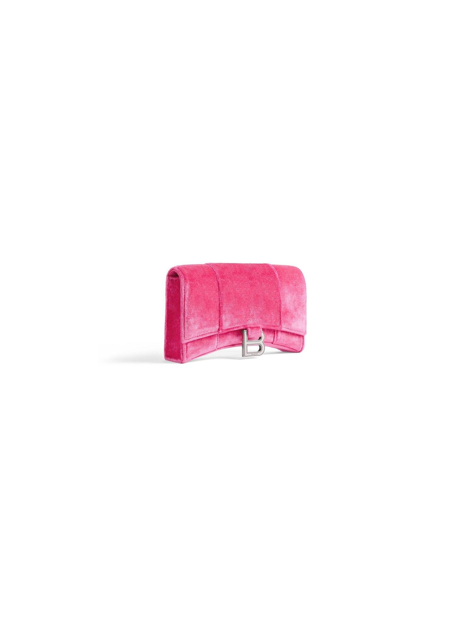 Hourglass bright pink Wallet On Chain Velvet Jersey - Bright Pink