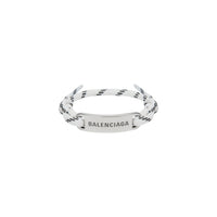 Plate Bracelet - White & Black & Silver