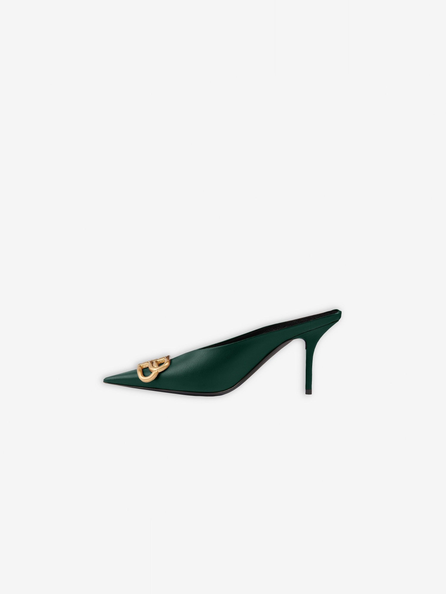 Square Knife BB dark green & gold 80mm Mules - Dark Green & Gold