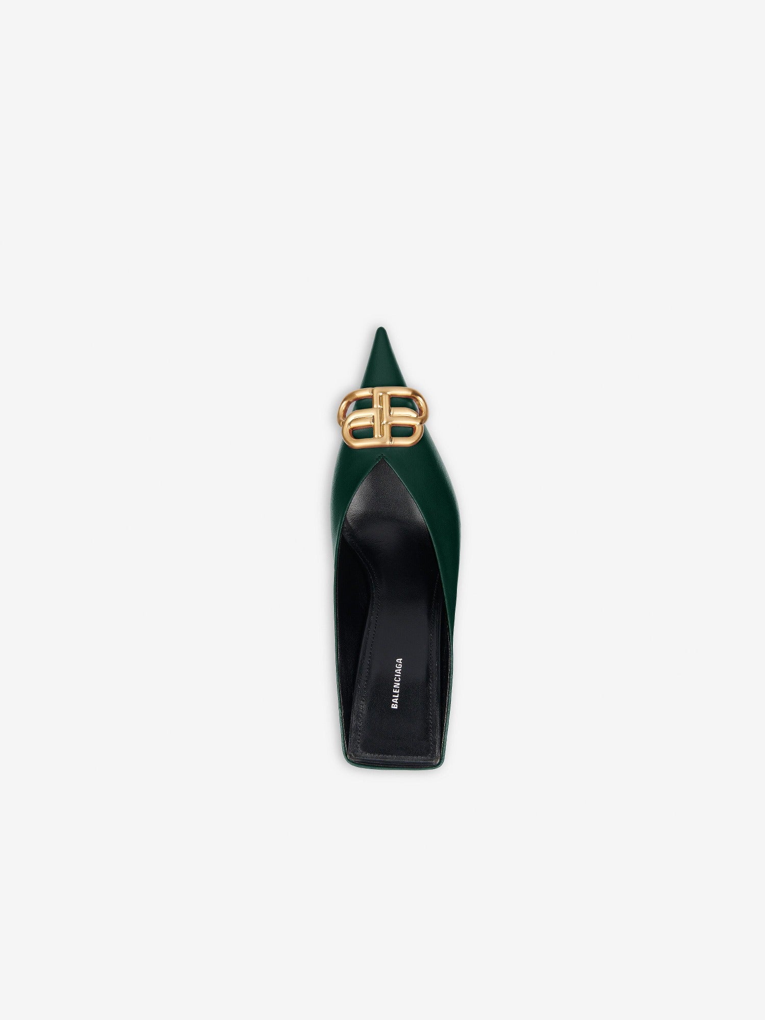 Square Knife BB dark green & gold 80mm Mules - Dark Green & Gold