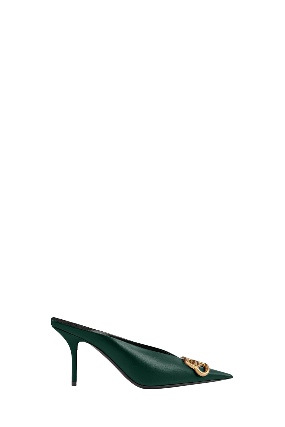Square Knife BB dark green & gold 80mm Mules - Dark Green & Gold
