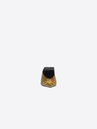Square Knife BB gold & black 80mm Mules - Gold & Black