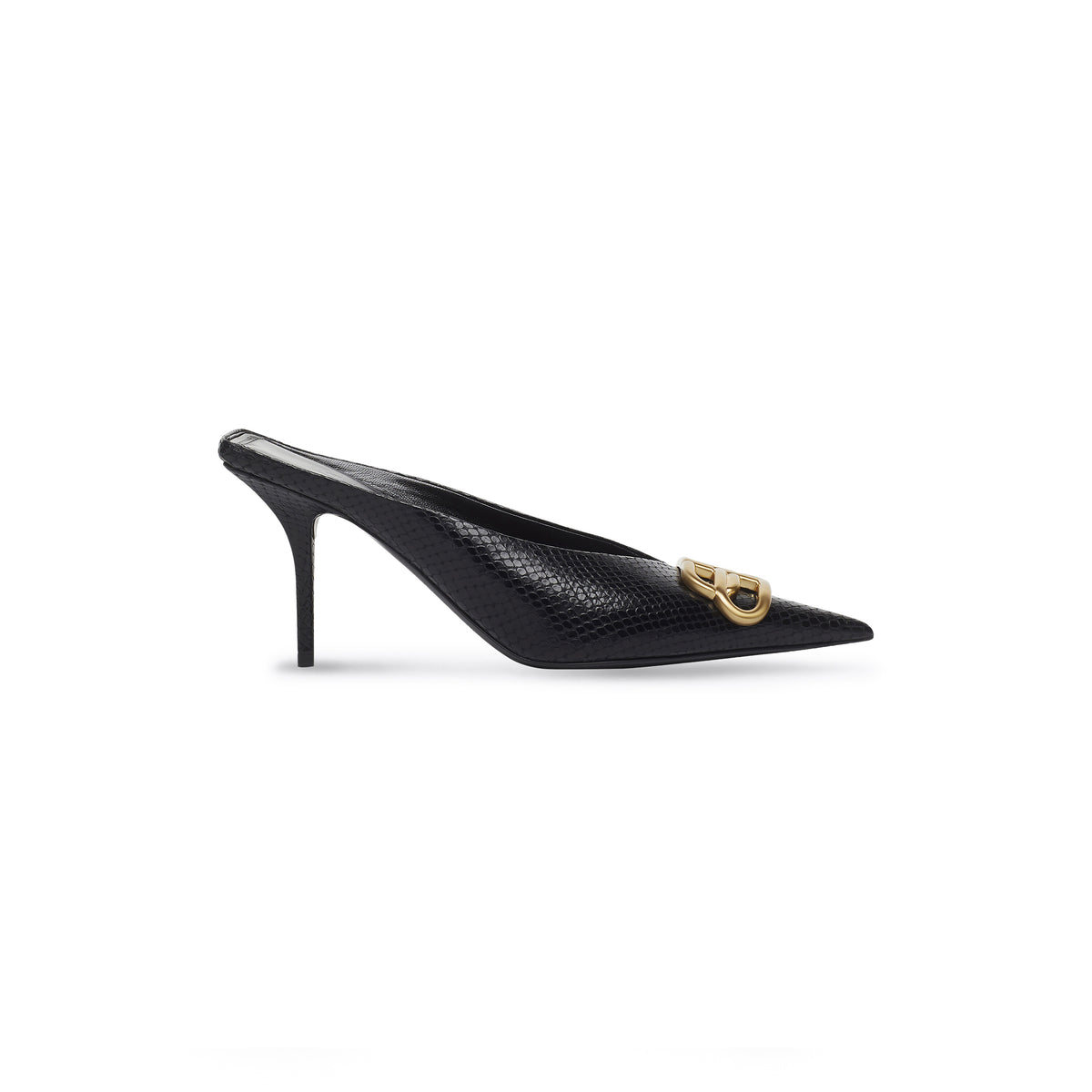 Square Knife BB 80 Mules - Black & Gold