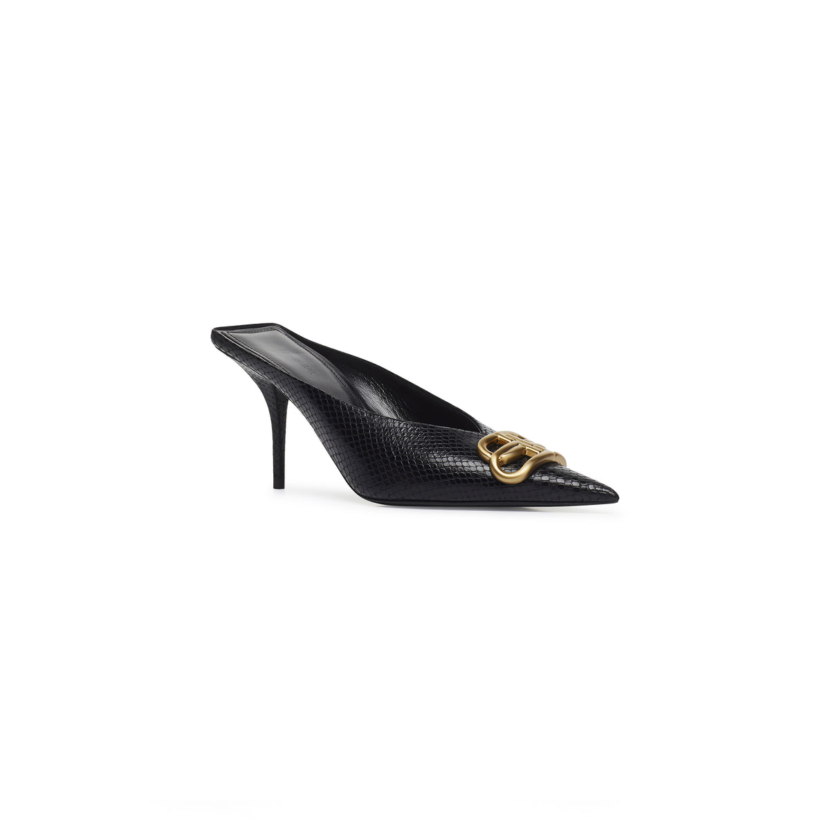 Square Knife BB 80 Mules - Black & Gold