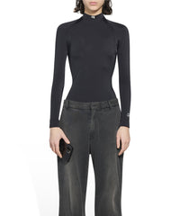 Sporty B Long Sleeve Top - Black & White