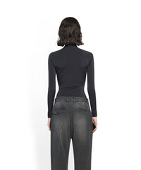 Sporty B Long Sleeve Top - Black & White