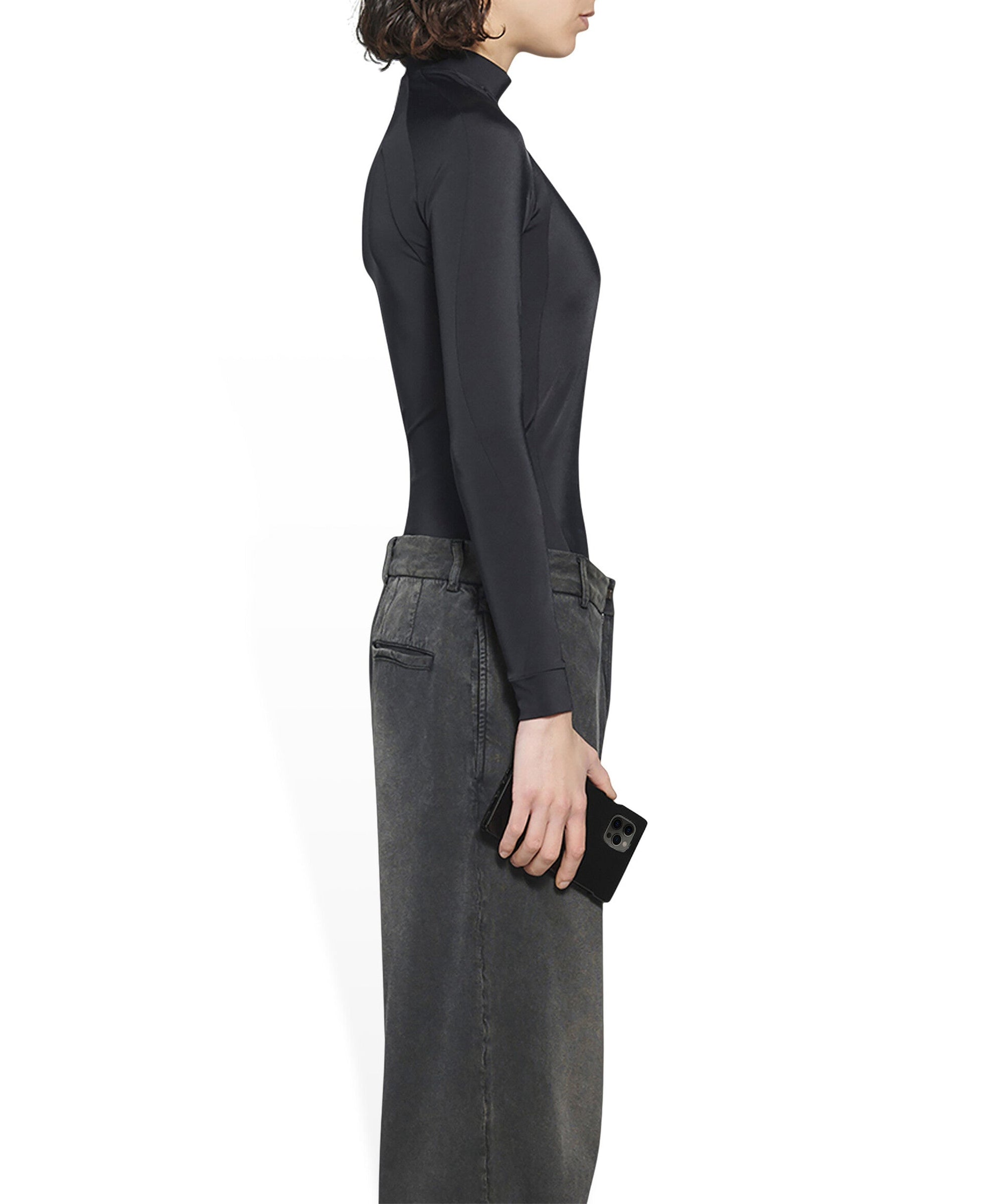 Sporty B Long Sleeve Top - Black & White
