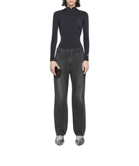 Sporty B Long Sleeve Top - Black & White