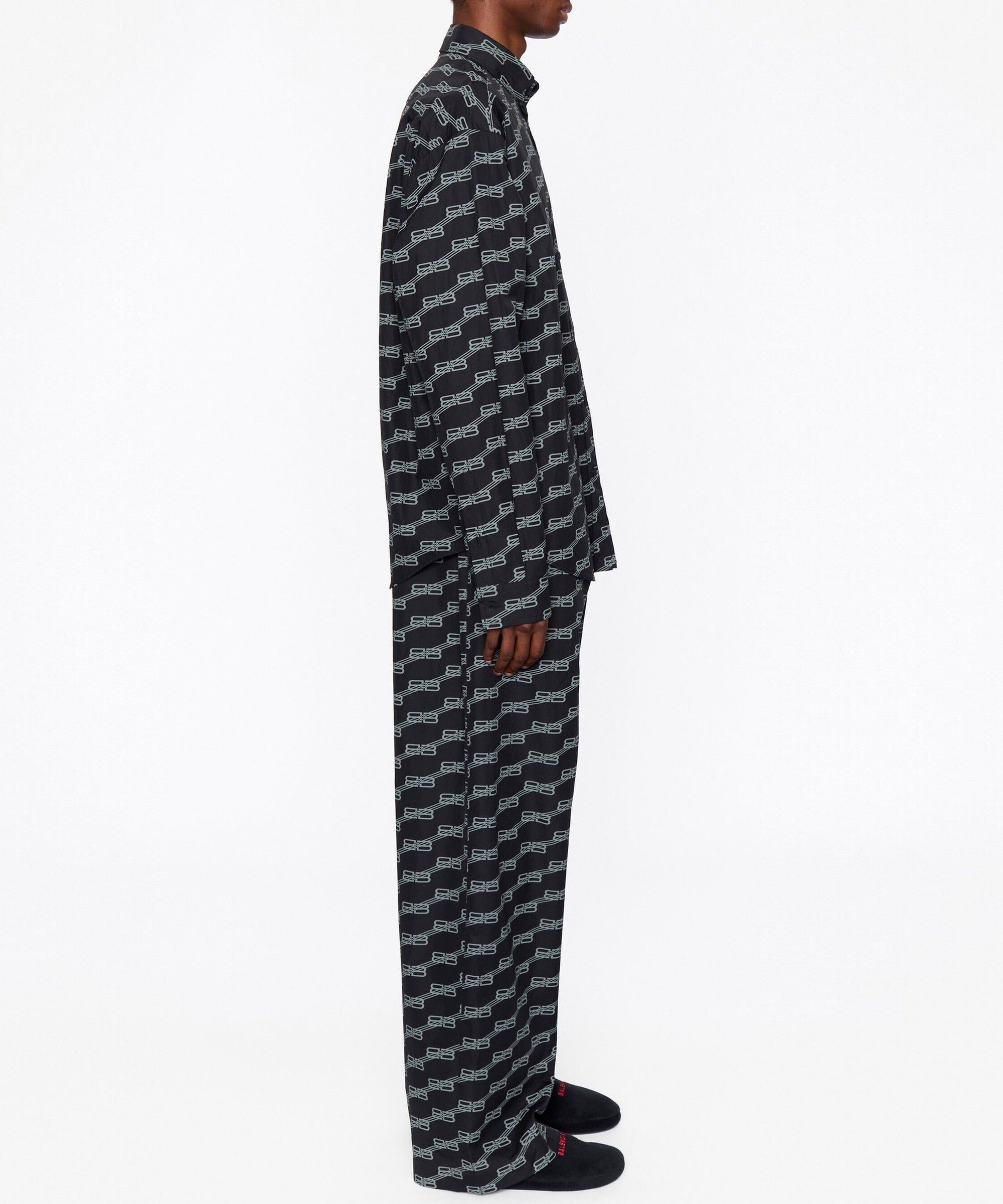 BB Monogram Long Sleeve Shirt - Black & Grey