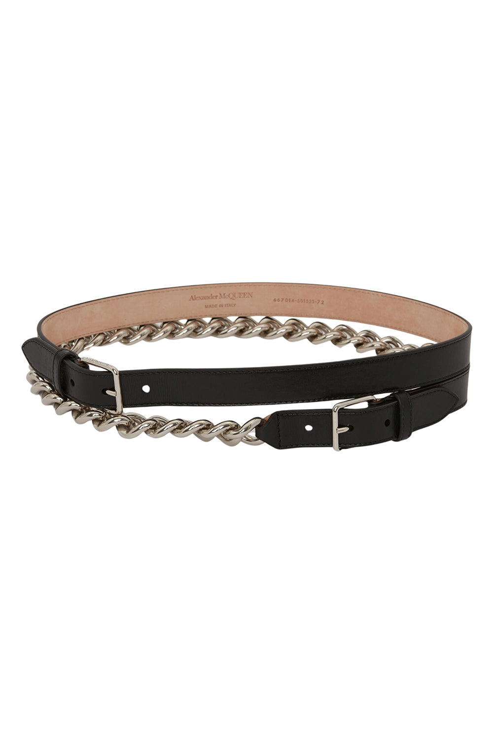 Black Double Belt with Chain - Black
