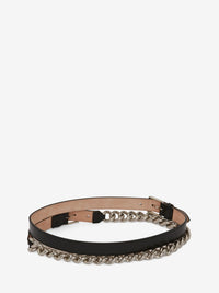 Black Double Belt with Chain - Black