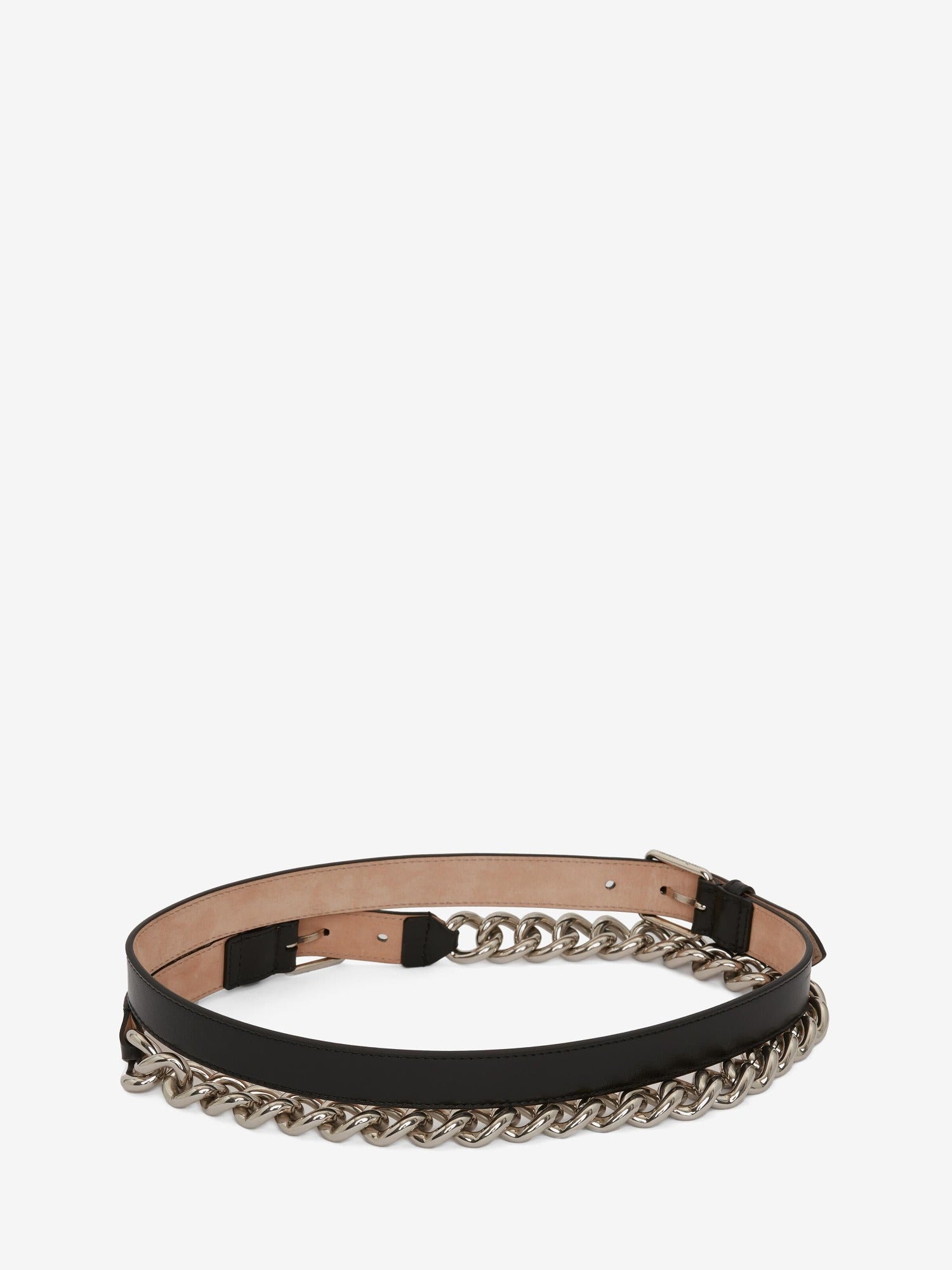 Black Double Belt with Chain - Black