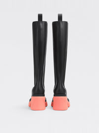 Flash black & flamingo 95mm Chelsea Boots - Black & Flamingo