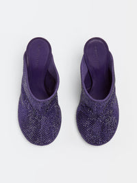 Sparkle Dot Sock plum 90mm Mules - Plum