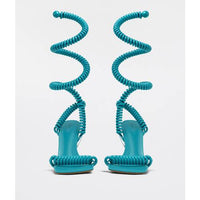 Wire Stretch turquoise 90mm Sandals - Turquoise