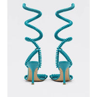 Wire Stretch turquoise 90mm Sandals - Turquoise