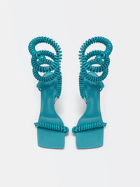 Wire Stretch turquoise 90mm Sandals - Turquoise