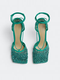 Sparkle Stretch acid turquoise 90mm Sandals - Acid Turquoise