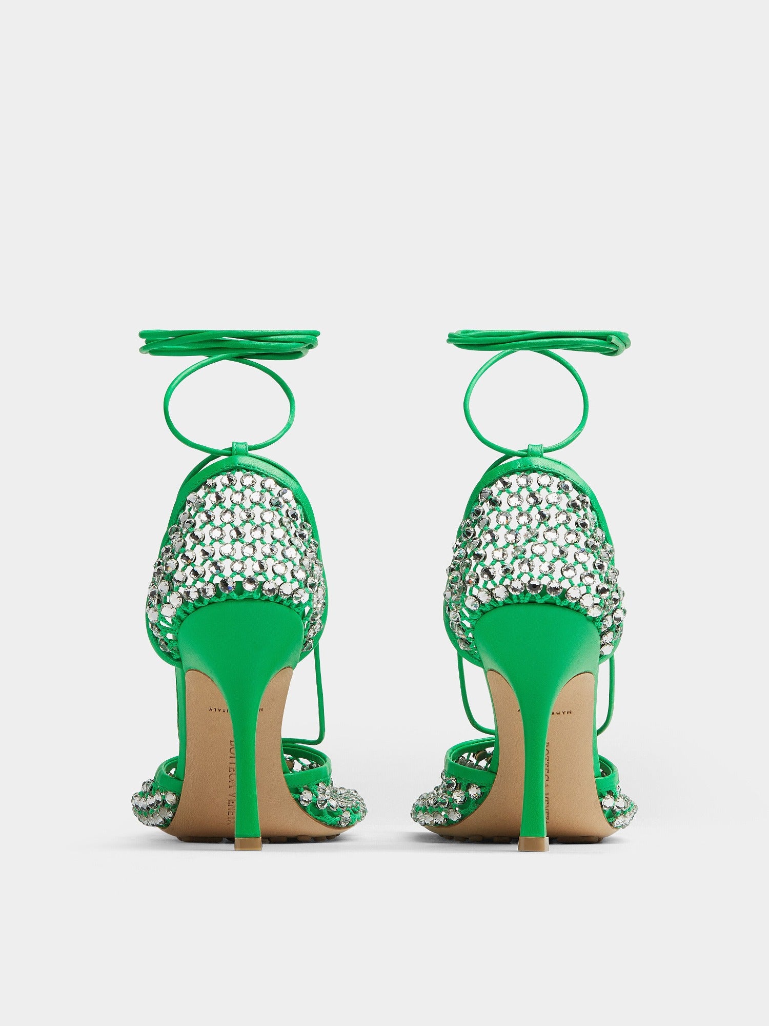 Sparkle Stretch Lace-Up parakeet 90mm Sandals - Parakeet