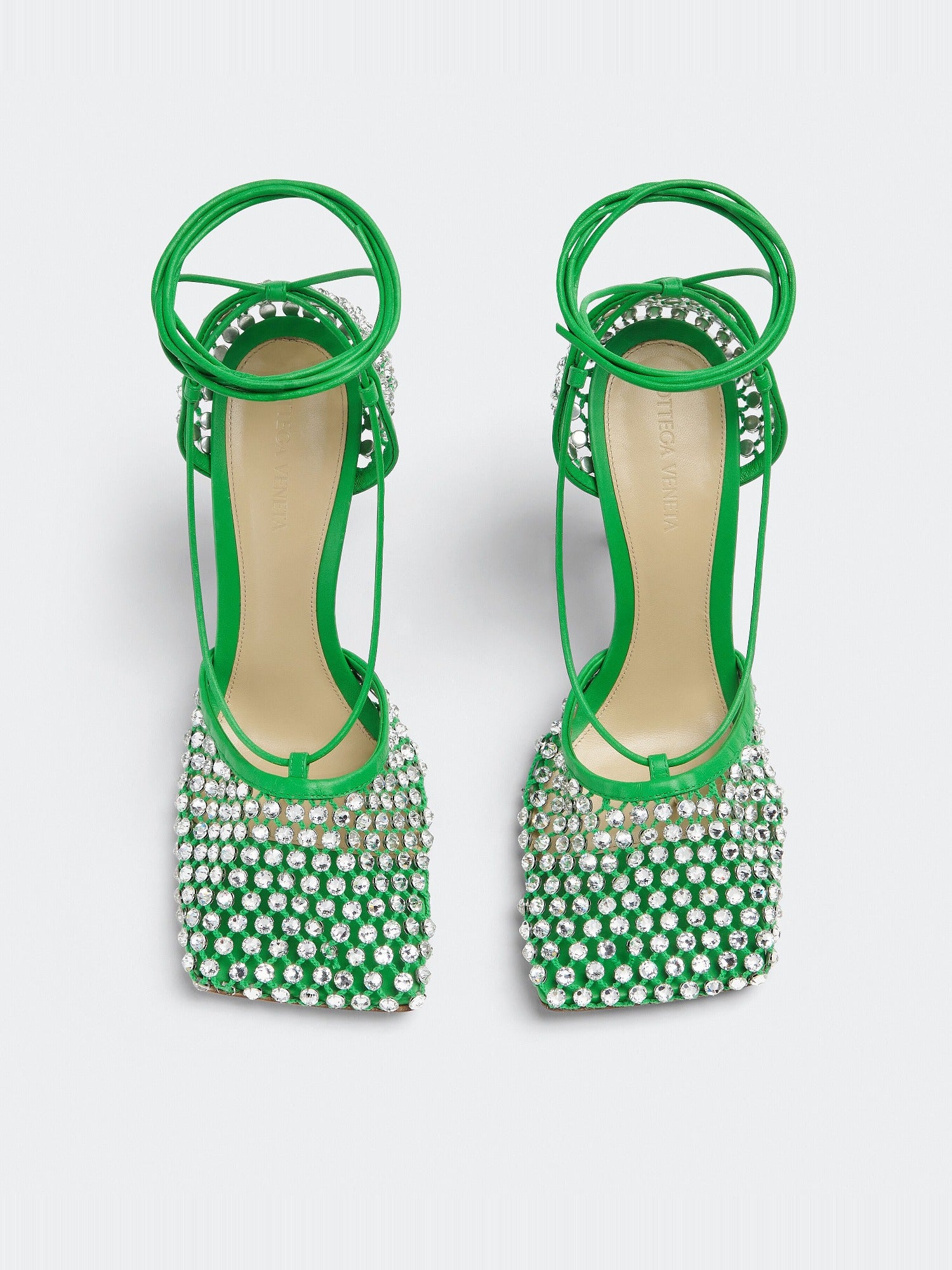 Sparkle Stretch Lace-Up parakeet 90mm Sandals - Parakeet