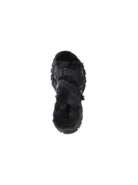 Track Fake Fur black Sandals - Black