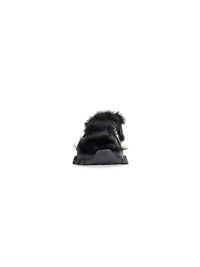 Track Fake Fur black Sandals - Black