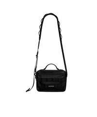Army Pouch With Strap In Arena Lambskin - Black