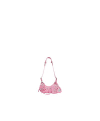 CAGOLE / Le Cagole XS Shoulder Bag Denim With Rhinestones - Pink