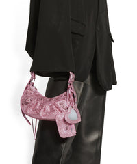 CAGOLE / Le Cagole Shoulder Bag XS With Rhinestones - Pink