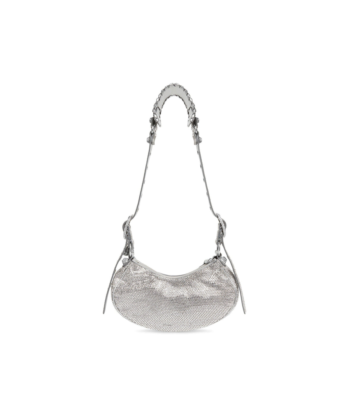 Le Cagole Shoulder Bag XS With Rhinestones - Smoke Grey