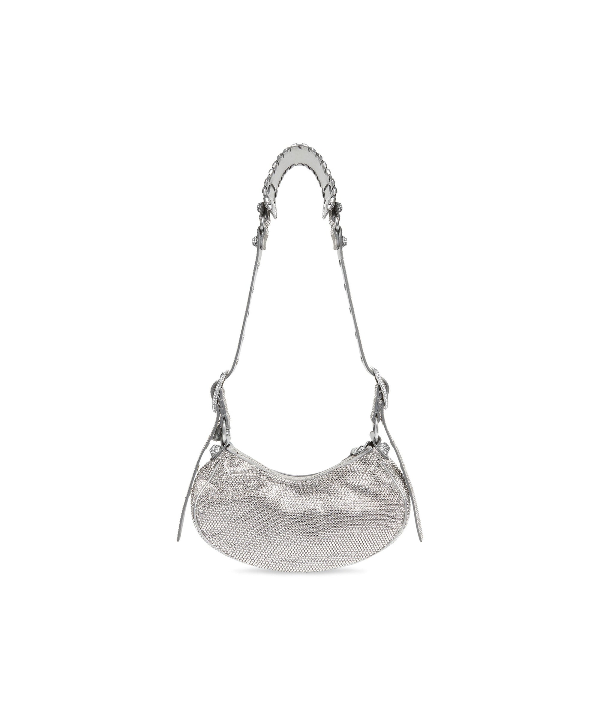 Le Cagole Shoulder Bag XS With Rhinestones - Smoke Grey