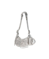 Le Cagole Shoulder Bag XS With Rhinestones - Smoke Grey