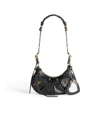 Le Cagole XS Shoulder Bag Crocodile Embossed - Black