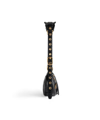 Le Cagole XS Shoulder Bag Crocodile Embossed - Black