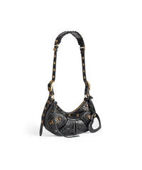 Le Cagole XS Shoulder Bag Crocodile Embossed - Black