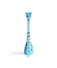 Le Cagole XS Shoulder Bag Crocodile Embossed - Sky Blue
