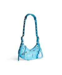 Le Cagole XS Shoulder Bag Crocodile Embossed - Sky Blue