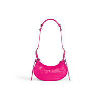 CAGOLE / Le Cagole XS Shoulder Bag Crocodile Embossed - Lipstick Pink