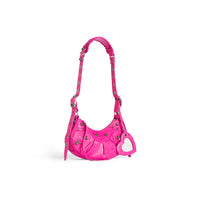 CAGOLE / Le Cagole XS Shoulder Bag Crocodile Embossed - Lipstick Pink