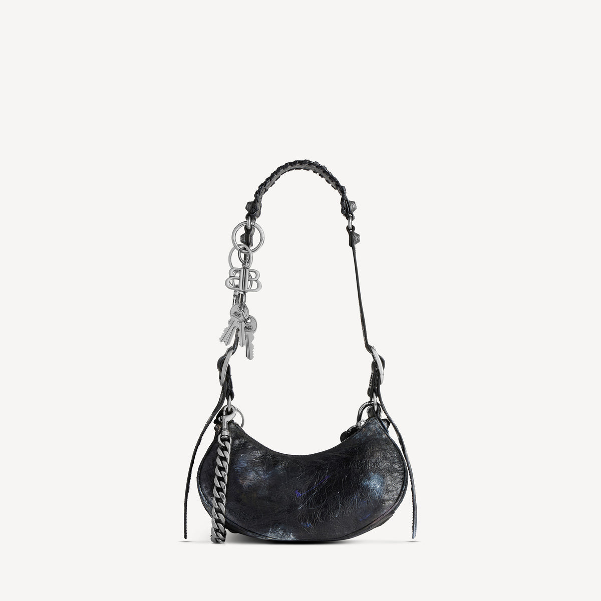 Le Cagole Shoulder Bag XS With Charms - Black