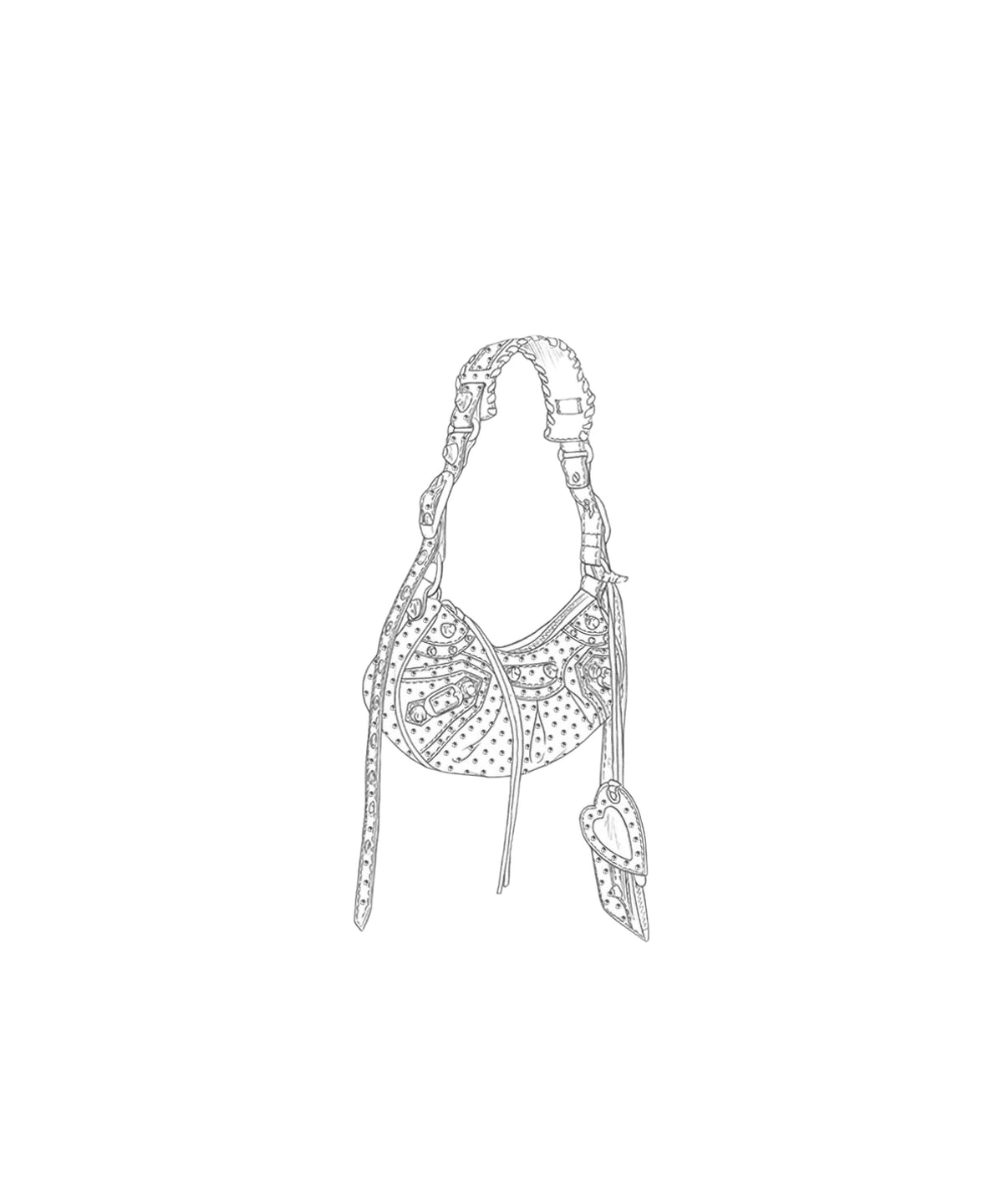 CAGOLE / Le Cagole XS Shoulder Bag Denim With Rhinestones - Black